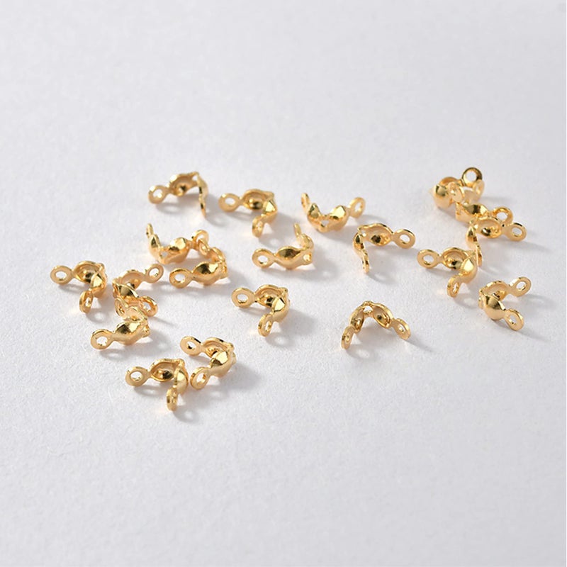 LEFUBABY 1000 PCS 2 Color Metal Open Bead Tips Knot Covers Bead Tips Knot Covers for Jewelry Making - Image 4